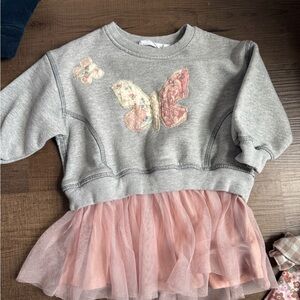 Zara Gray and Pink Tulle Butterfly Dress
